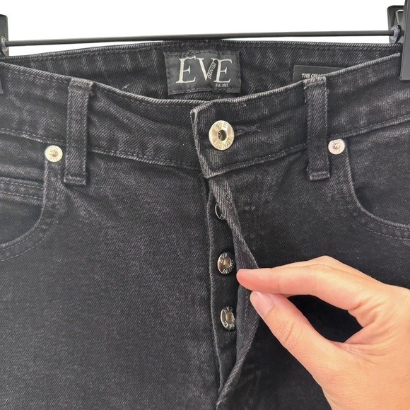 Eve Denim The Charlotte in "Noir" High Rise Wide Leg Black Jeans Size 26 - Picture 7 of 14